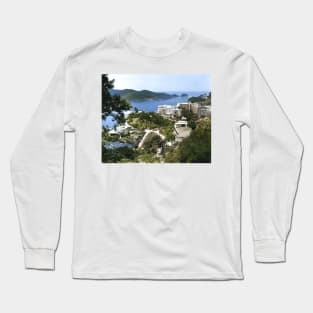 Colorized Vintage Landscape Photo of Acapulco Mexico Long Sleeve T-Shirt